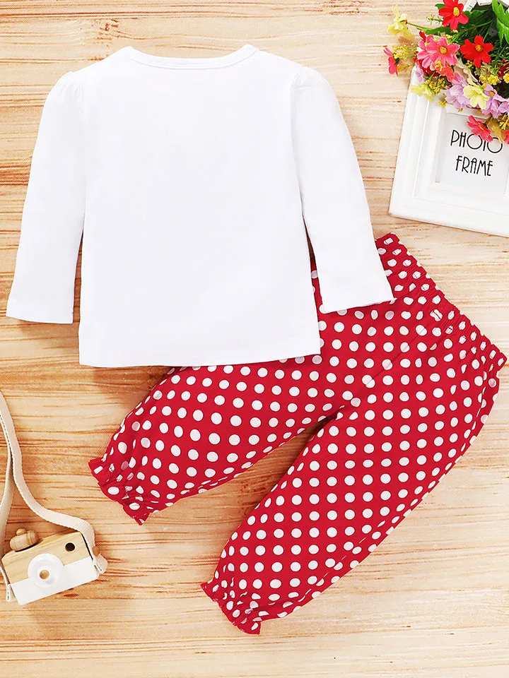 * APP EXCLUSIVE*Baby Girl T-shirt and Polka Dot Pants Set