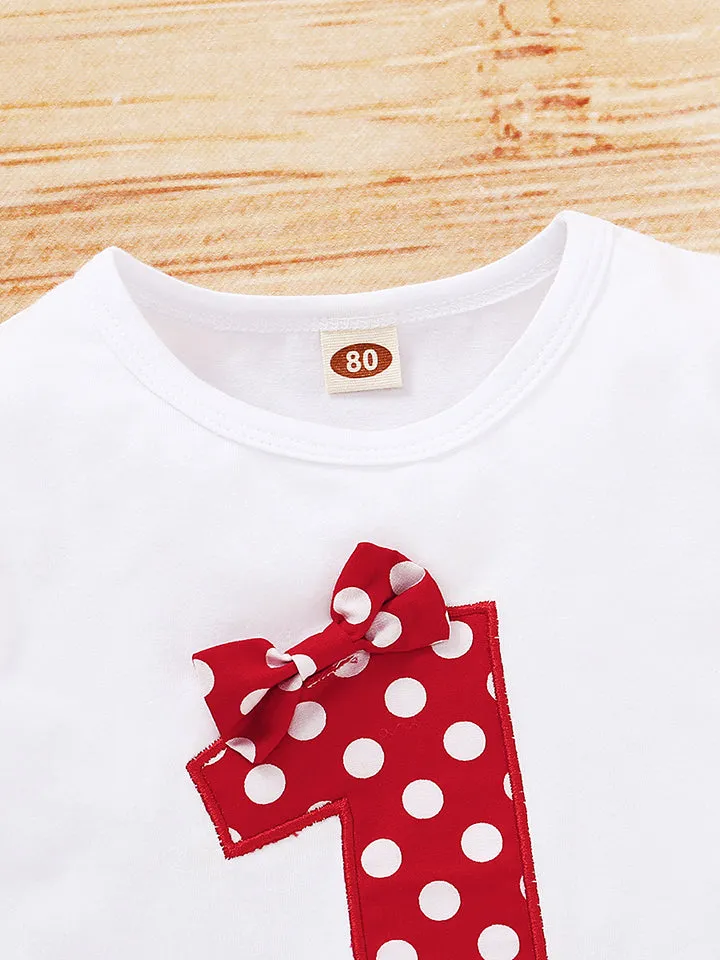* APP EXCLUSIVE*Baby Girl T-shirt and Polka Dot Pants Set