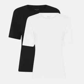 2-Pak Bambus T-shirt i Slim Fit - Sort-hvid