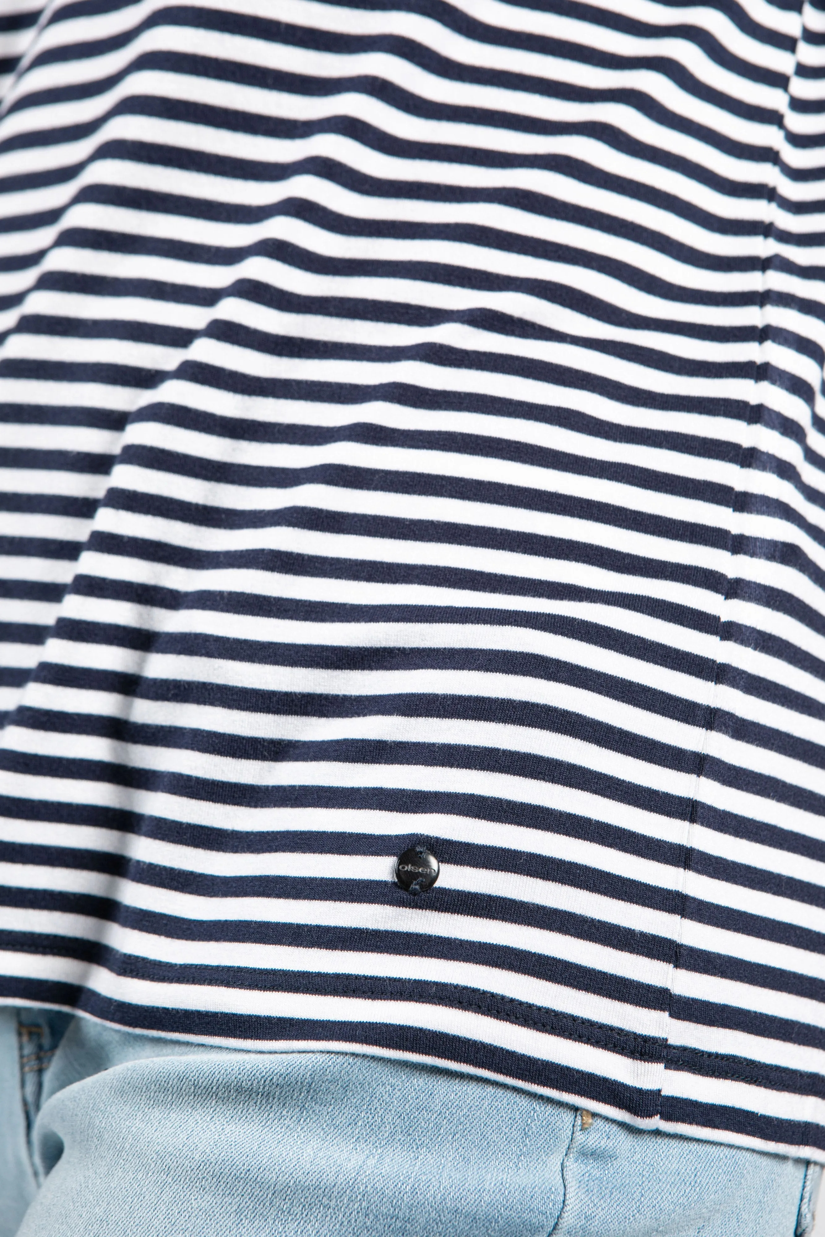 3/4 Sleeve Round Neck Stripe T-Shirt