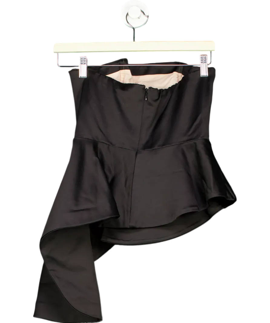 & Other Stories Black Asymmetric Ruffle Bandeau Top UK 6