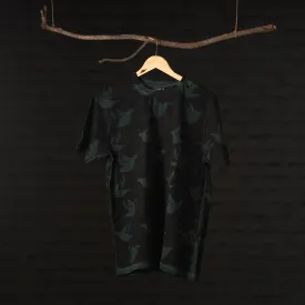 Black - Bindaas Block Art Printed Cotton Round Neck T-shirt
