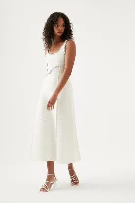 Carve Abstract Knit Midi Dress - Ivory