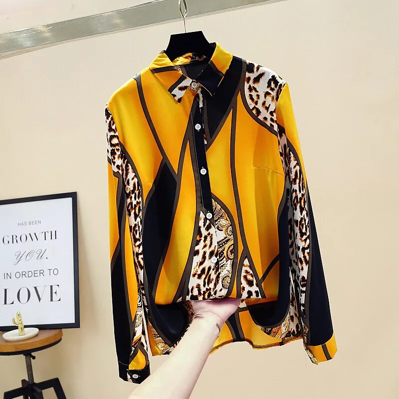 Eleanor Colorblock Leopard Print Shirt