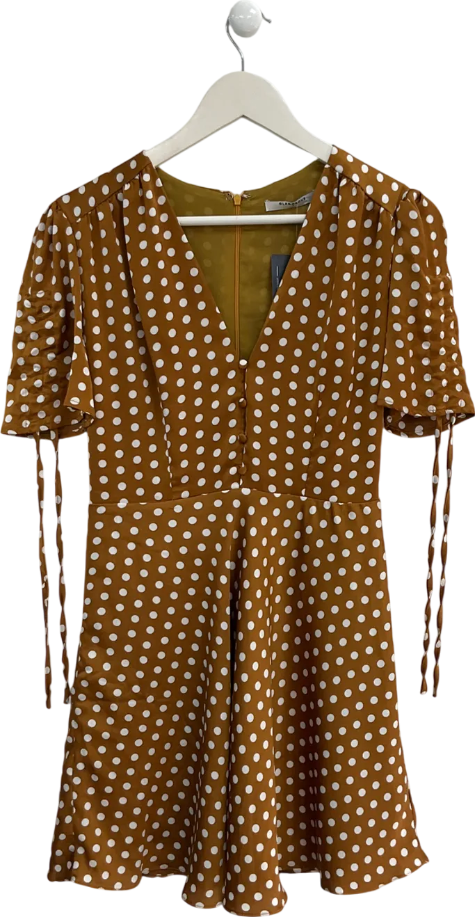 Glamo Brown Polka Dot Swing Dress UK S
