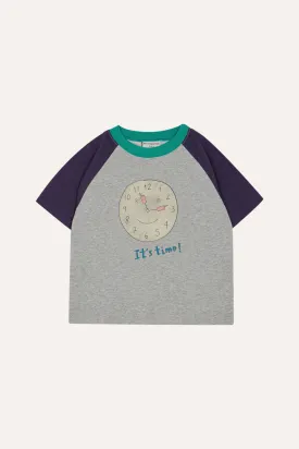 It's Time Color Block T-Shirt in Grey