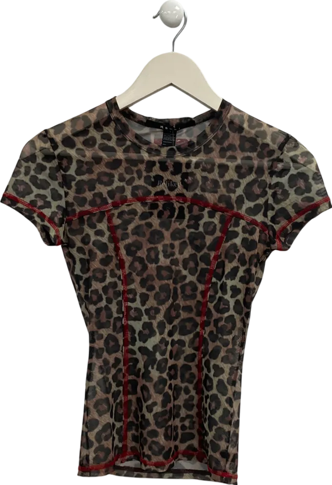 Ksubi Brown Rampant Mesh T-shirt In Leopard UK S