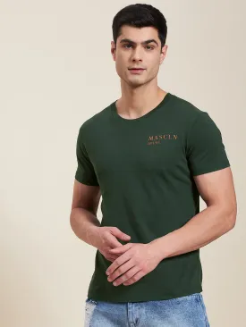 Men Olive Slim Fit Mascln Original T-Shirt