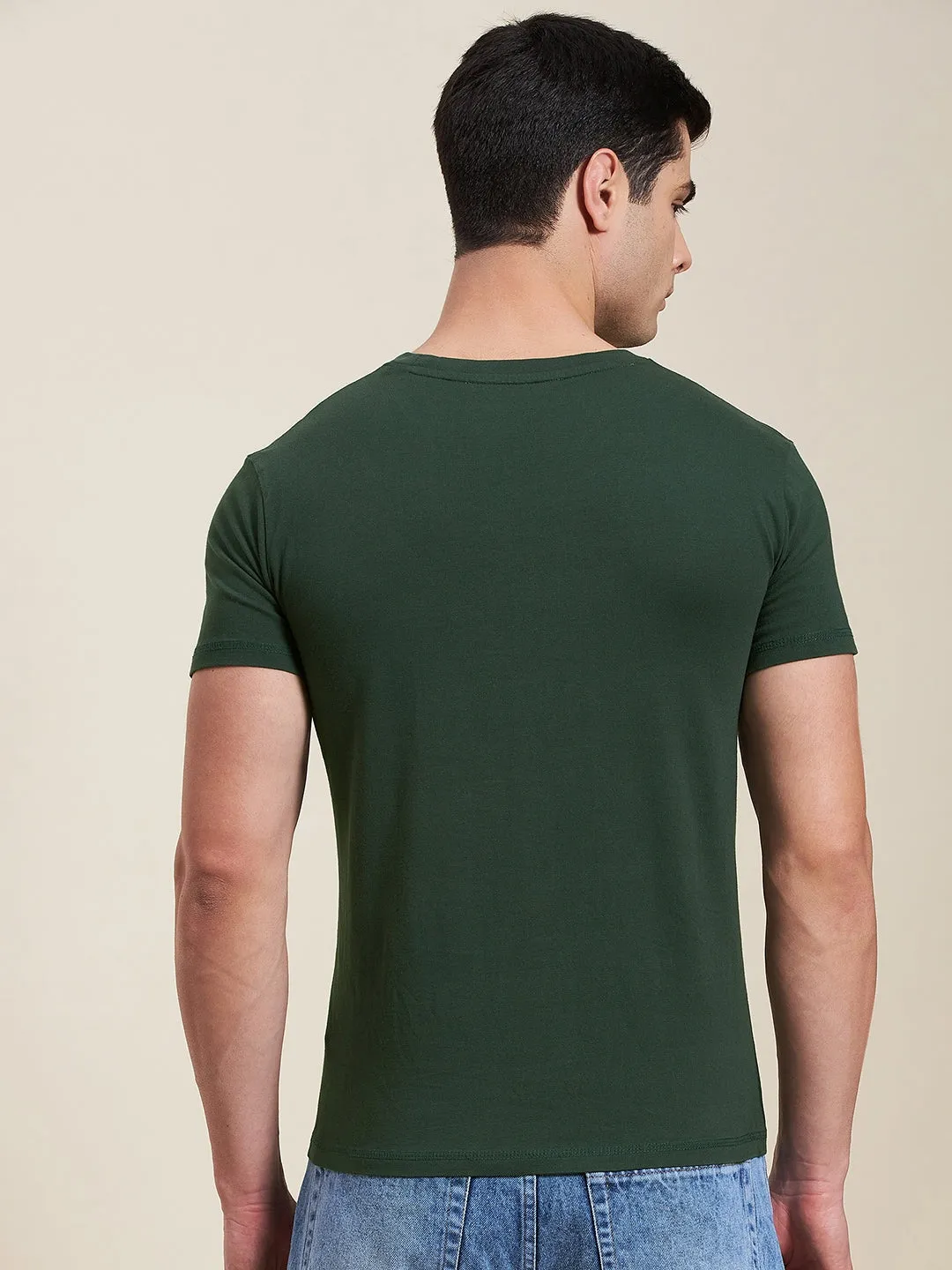 Men Olive Slim Fit Mascln Original T-Shirt