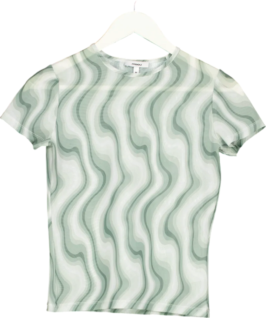 Miaou Green Mesh Swirl Blend T Shirt UK M