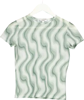 Miaou Green Mesh Swirl Blend T Shirt UK M