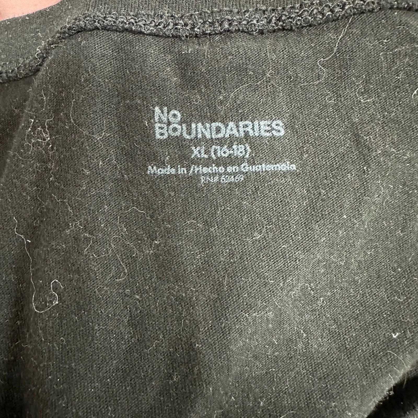 No Boundaries Black Long Sleeve T-Shirt Classic Style