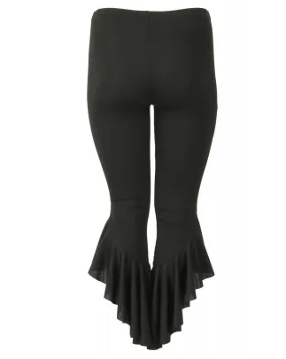 Plus Size Asymmetric Frill Hem Trousers
