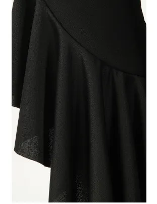 Plus Size Asymmetric Frill Hem Trousers