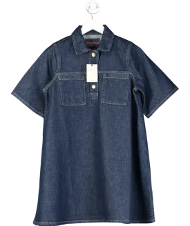 River Island Blue Denim Shirt Collar Mini Dress UK 8