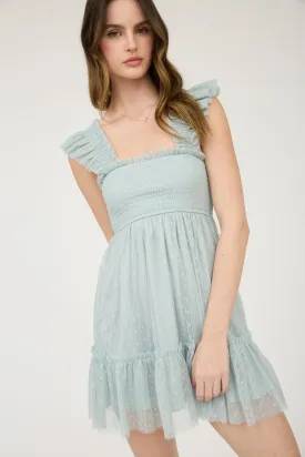 Sage Polka Dot Dress