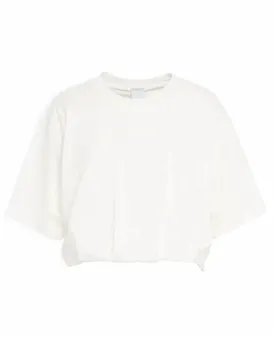T-shirt Cropped Oversize con Ricamo Logo