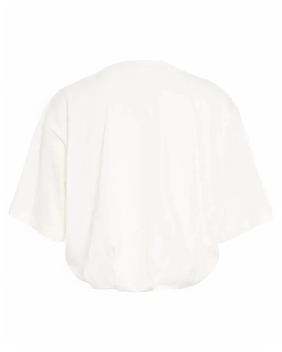 T-shirt Cropped Oversize con Ricamo Logo
