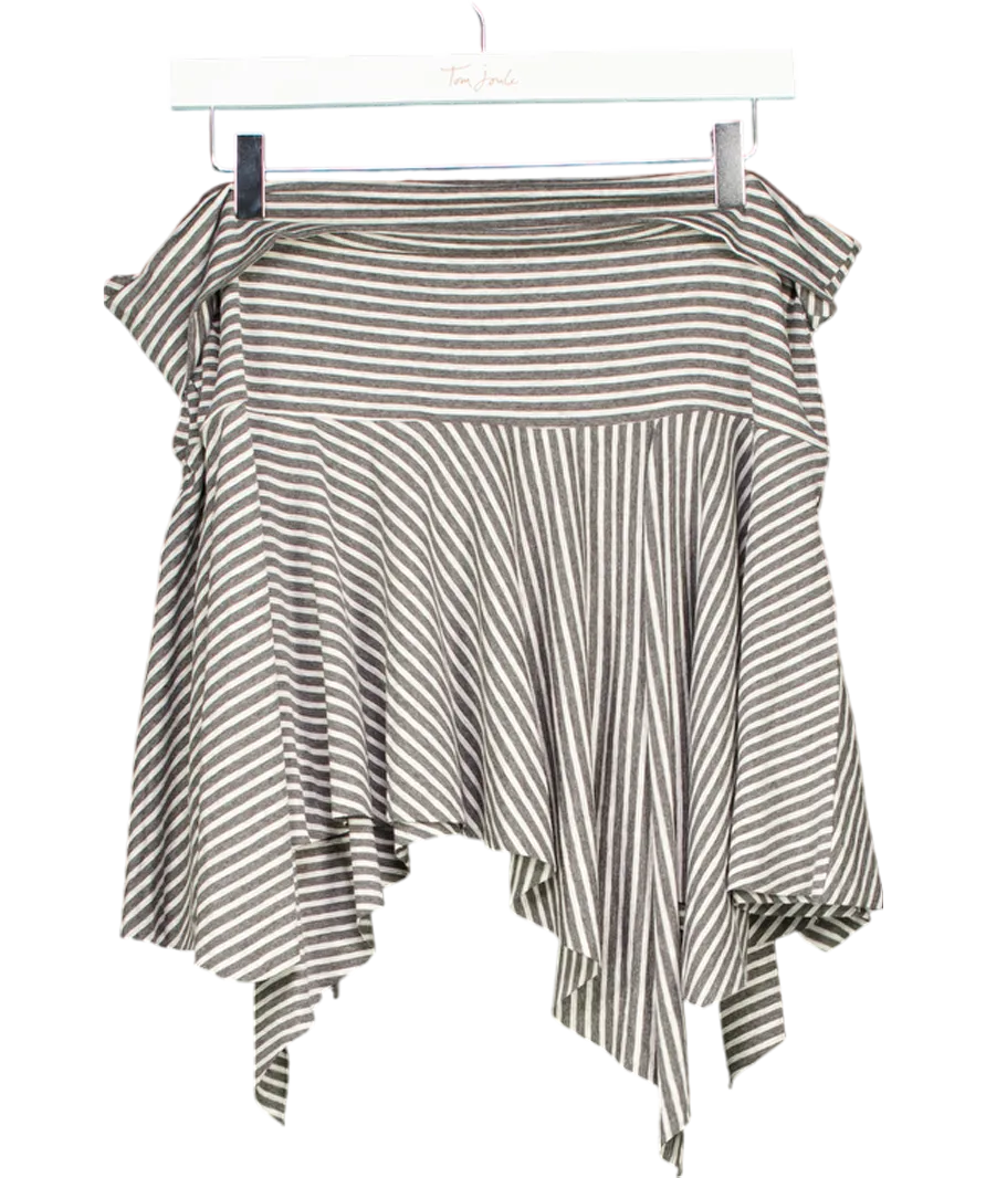 Urban Outfitters Grey Ari Stripe Asymmetric Mini Skirt UK XL