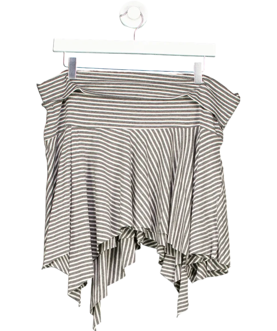 Urban Outfitters Grey Ari Stripe Asymmetric Mini Skirt UK XL