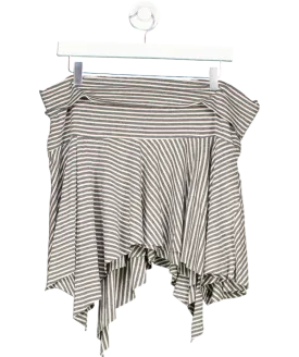 Urban Outfitters Grey Ari Stripe Asymmetric Mini Skirt UK XL