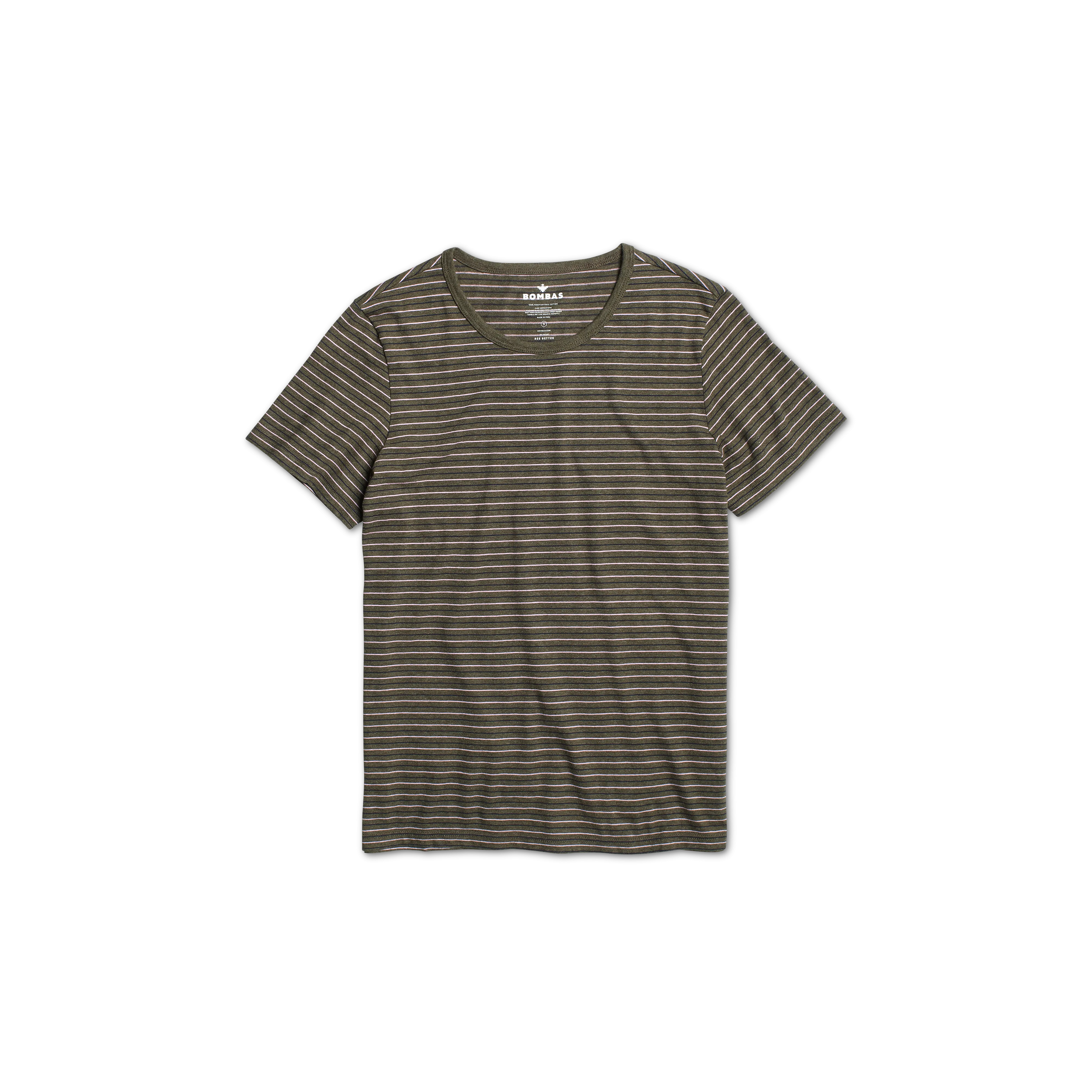 Women's Pima Cotton Striped Crew Neck T-Shirt