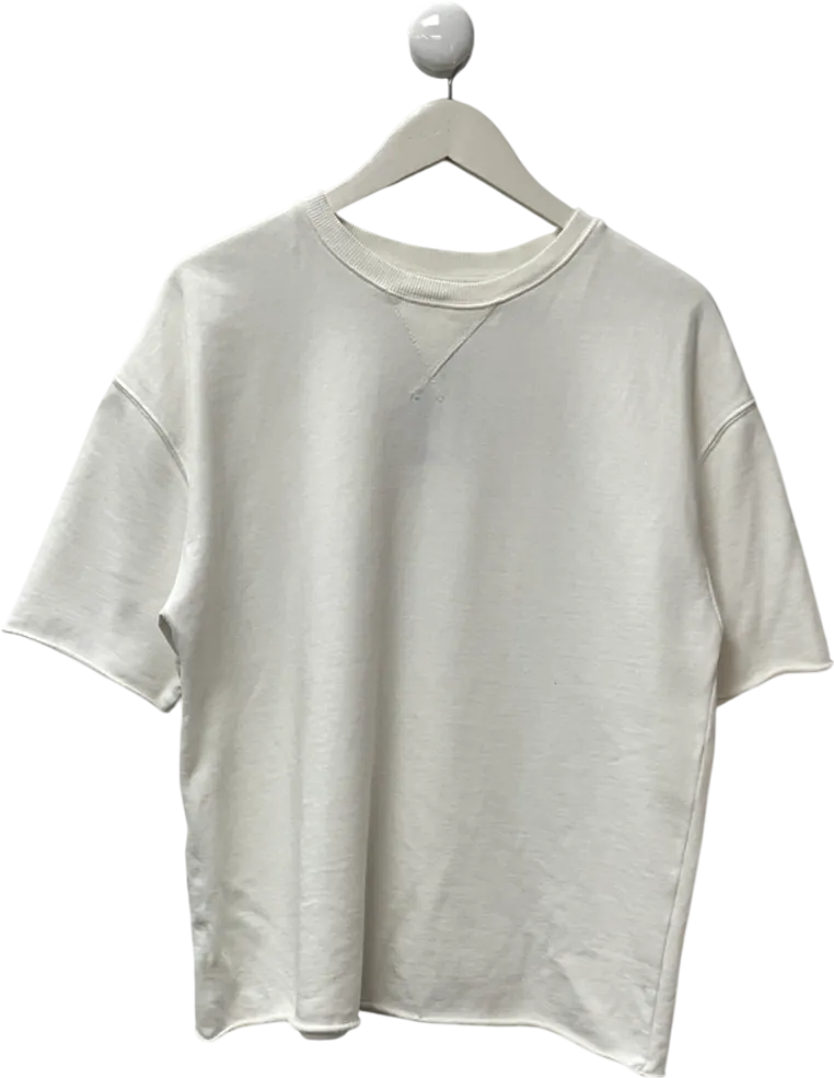 ZARA White Round Neck T-shirt UK S