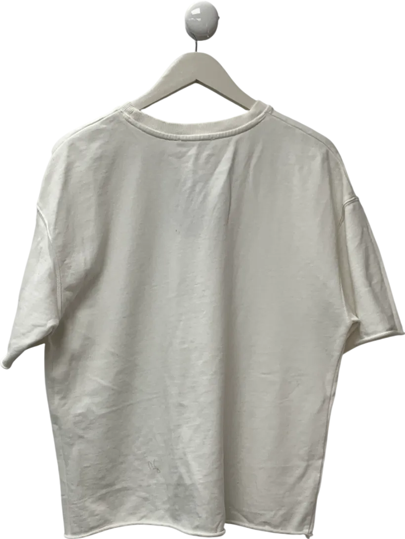 ZARA White Round Neck T-shirt UK S